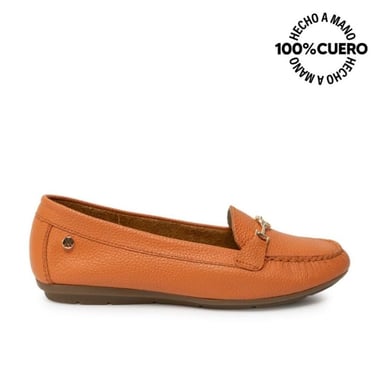 ZAPATO MOCASÍN CASUAL CORE-2510 NARANJA VIALE CUERO - 1