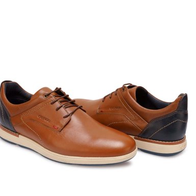 ZAPATO DERBY CASUAL CYV-006 TAN CALIMOD CUERO - 2