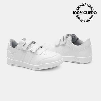 ZAPATILLA ESCOLAR CASUAL ANDREI-2604 BLANCO RABBIT CUERO - 2