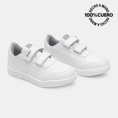ZAPATILLA ESCOLAR CASUAL ANDREI-2604 BLANCO RABBIT CUERO - 4