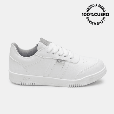 ZAPATILLA ESCOLAR CASUAL ANDREI-2602 BLANCO RABBIT CUERO - 1