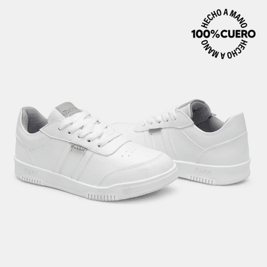 ZAPATILLA ESCOLAR CASUAL ANDREI-2602 BLANCO RABBIT CUERO - 2