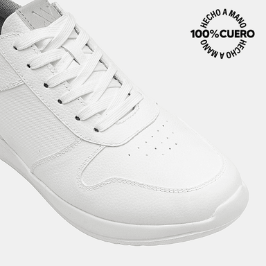 ZAPATILLA ESCOLAR CASUAL JOSE-2601 BLANCO VIALE HOMME CUERO - 3