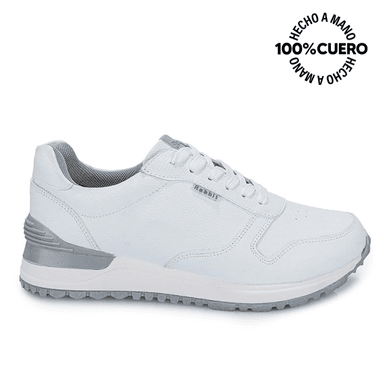 ZAPATILLA ESCOLAR UNISEX CASUAL ANDREI-027 T BLANCO RABBIT CUERO - 1