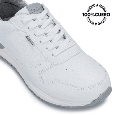 ZAPATILLA ESCOLAR UNISEX CASUAL ANDREI-027 T BLANCO RABBIT CUERO - 3
