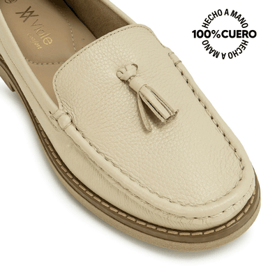 ZAPATO MOCASÍN AVE-2614 VAINILLA VIALE CUERO - 3