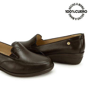 ZAPATO MOCASÍN LE-2612 MARRON VIALE CUERO - 2