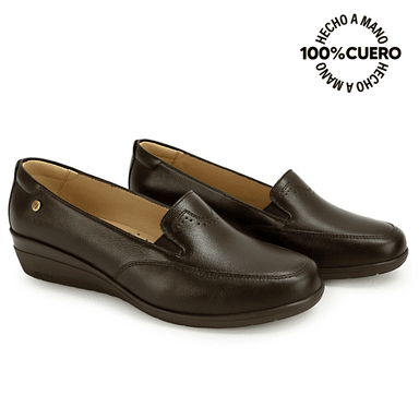 ZAPATO MOCASÍN LE-2612 MARRON VIALE CUERO - 4