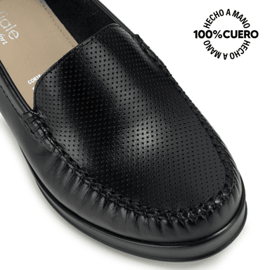 ZAPATO MOCASÍN DOM-2601 NEGRO VIALE CUERO - 3