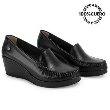 ZAPATO MOCASÍN DOM-2601 NEGRO VIALE CUERO - 4