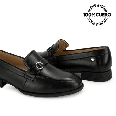 ZAPATO MOCASÍN LE-2615 NEGRO VIALE CUERO - 2