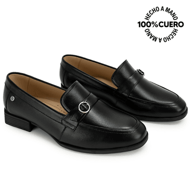 ZAPATO MOCASÍN LE-2615 NEGRO VIALE CUERO - 4
