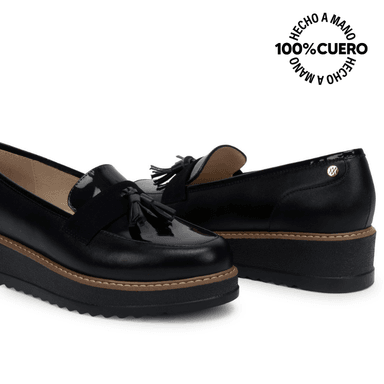 ZAPATO MOCASÍN TATI-2630 NEGRO VIALE CUERO - 2