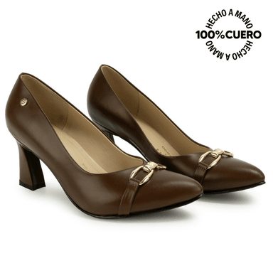 ZAPATO REINA TATI-2663 MARRON NEW VIALE CUERO - 4