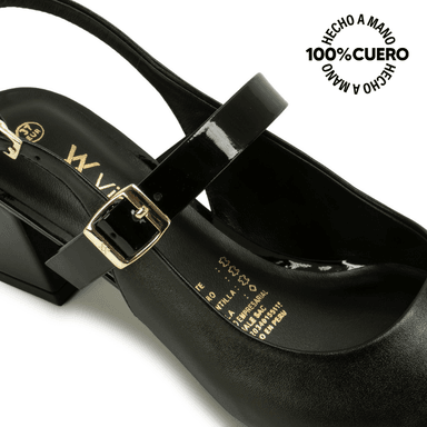 ZAPATO MEDIA ESTACION STILETTO TATI-2660 NEGRO VIALE CUERO - 3