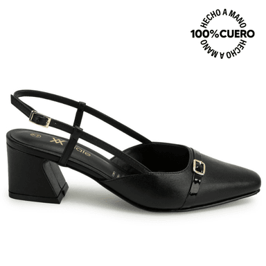 ZAPATO MEDIA ESTACION STILETTO TATI-2662 NEGRO VIALE CUERO - 1