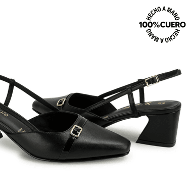 ZAPATO MEDIA ESTACION STILETTO TATI-2662 NEGRO VIALE CUERO - 2
