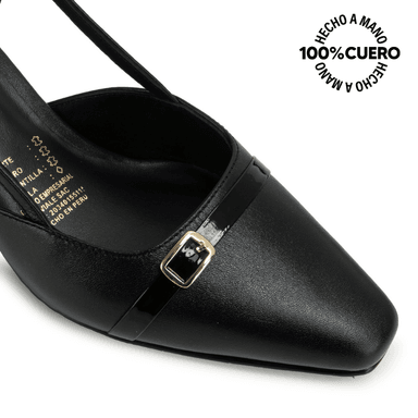 ZAPATO MEDIA ESTACION STILETTO TATI-2662 NEGRO VIALE CUERO - 3