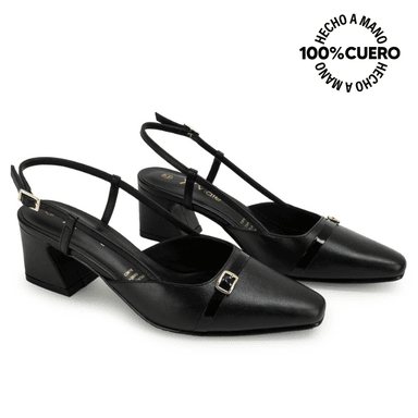 ZAPATO MEDIA ESTACION STILETTO TATI-2662 NEGRO VIALE CUERO - 4
