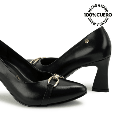 ZAPATO REINA TATI-2663 NEGRO VIALE CUERO - 2