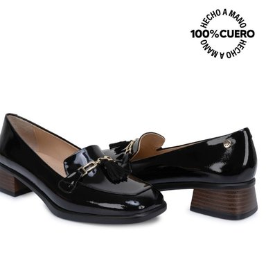 ZAPATO MOCASÍN MARI-2602 NEGRO CUERO VIALE - 2