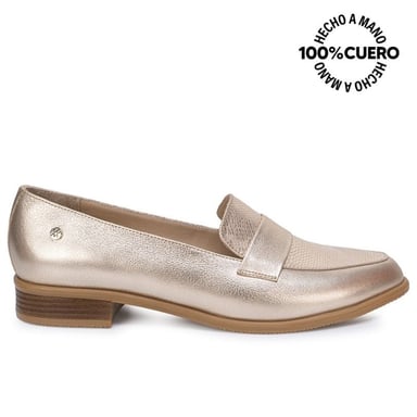 ZAPATO MOCASÍN AVE-2641 DORADO CUERO VIALE - 1