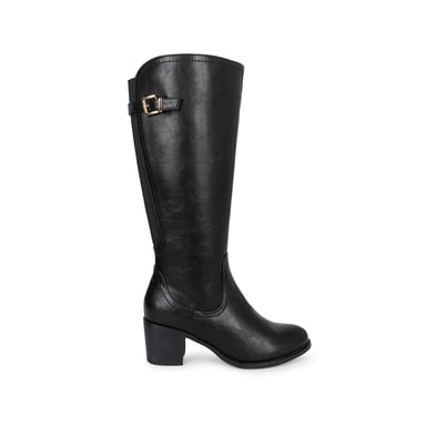 BOTA ALTA JODHPUR CASUAL DAVI-2606 NEGRO SINTETICO ANN D VIAN - 1