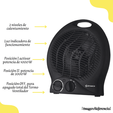 VENTILADOR TERMOVENTILADOR IMACO NF15C 2000 WATTS TERMO - 2