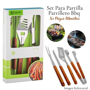 SET DE UTENSILIOS FACUSA  04 PIEZAS BBQ-MPC