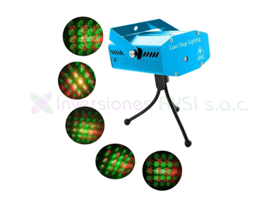 DECORACION FIESTA MP-LUCES AZUL MINI PROYECTOR LASER ROJO VERDE AUDIORITMICO FIGURAS – NAVIDAD - 5