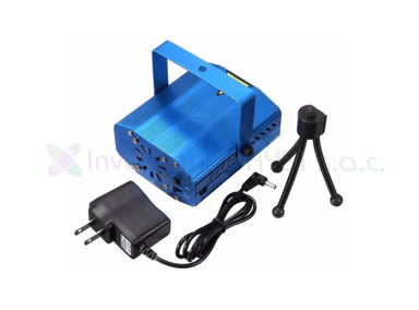 DECORACION FIESTA MP-LUCES AZUL MINI PROYECTOR LASER ROJO VERDE AUDIORITMICO FIGURAS LLUVIA - 4