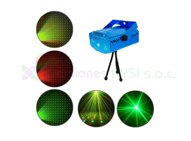 DECORACION FIESTA MP-LUCES AZUL MINI PROYECTOR LASER ROJO VERDE AUDIORITMICO FIGURAS LLUVIA - 5