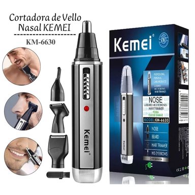 CORTADORA KEMEI KM-6630 PARA VELLO NASAL BARBA CEJAS Y RECARGABLE 4 EN 1