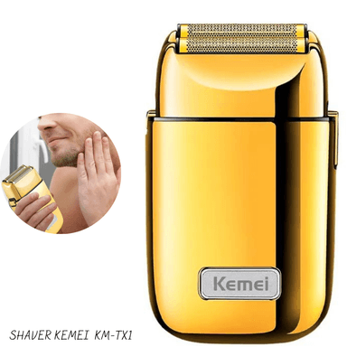 AFEITADORA KEMEI KM-TX1 SHAVER RECARGABLE DORADO - 2