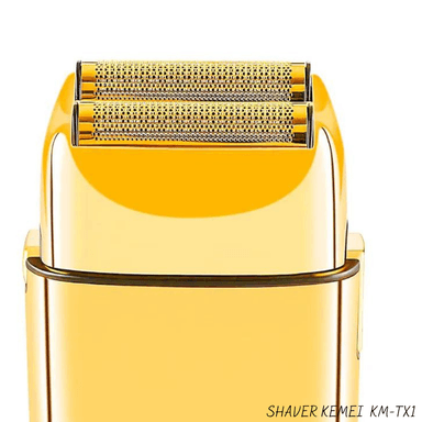 AFEITADORA KEMEI KM-TX1 SHAVER RECARGABLE DORADO - 3
