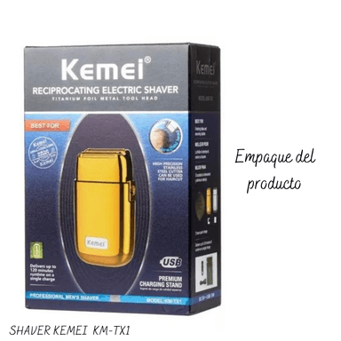 AFEITADORA KEMEI KM-TX1 SHAVER RECARGABLE DORADO - 6