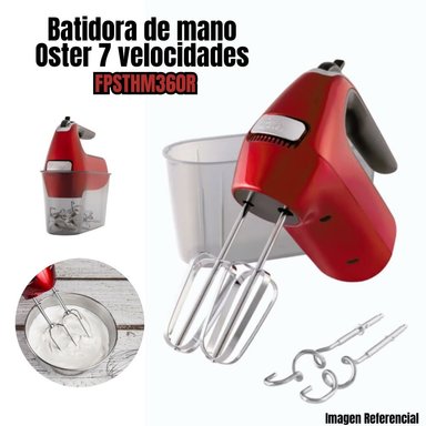 BATIDORA DE MANO OSTER FPSTHM360R 7 VELOCIDADES ROJO