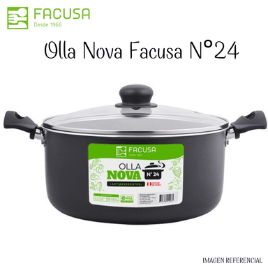 OLLA FACUSA LOK8959 NEGRO NOVA-ANTIADHERENTE 24CM