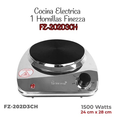 COCINA ELÉCTRICA FINEZZA 1 QUEMADOR FZ-202D3CH ACERO