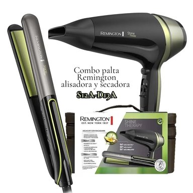 SECADORA CABELLO REMINGTON + PLANCHA ALISADORA MACADAMIA S12A COMBO