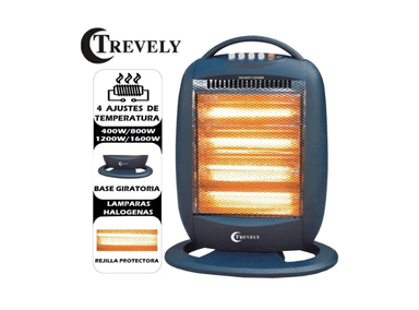 CALENTADOR TREVELY ELÉCTRICO HALOGENO ESTUFA TCH-040