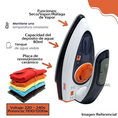 PLANCHA PORTÁTIL DSP 1200W KD1068N VIAJERA NEGRA KD1068 - 2
