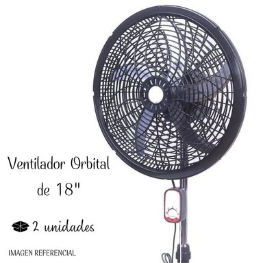COMBO 2 VENTILADOR DE PIE KJD587 ORBITAL 18" 5 ASPAS MALLA PLASTICA C/BRAZO3 EN 1 - 4