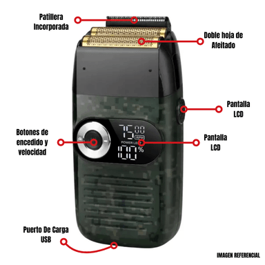 AFEITADORA SHAVER KEMEI CORD CORDLESS DIGITAL KM-2027 - 4