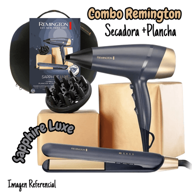 COMBO REMINGTON SAPPHIRE LUXE SECADORA DE CABELLO + PLANCHA DE CABELLO