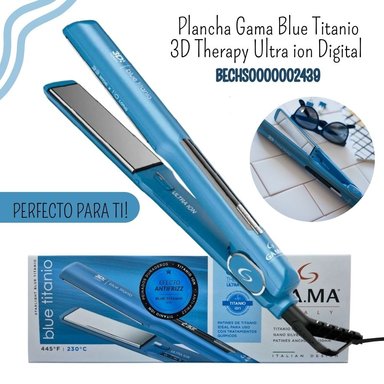 PLANCHA ALISADORA GAMA BLUE TITANIO 3D THERAPY ULTRA ION - DIGITAL
