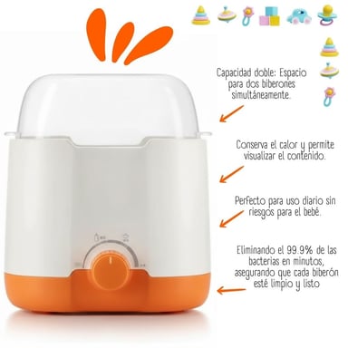 CALENTADOR Y ESTERILIZADOR DE BIBERONES - NARANJA - 2