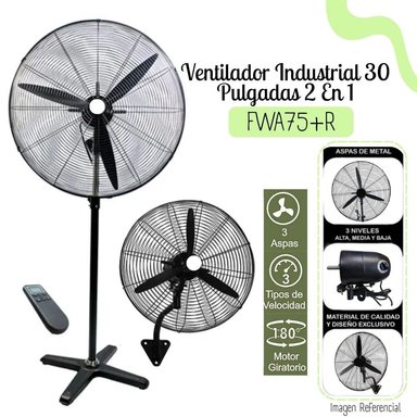 VENTILADOR INDUSTRIAL 30 PULGADAS 2 EN 1 FWA75+R