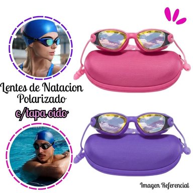 LENTES DE NATACIÓN CON ESTUCHE PROTECCION UV -MXR
