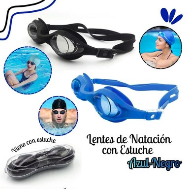 LENTES DE NATACIÓN CON ESTUCHE -AZ